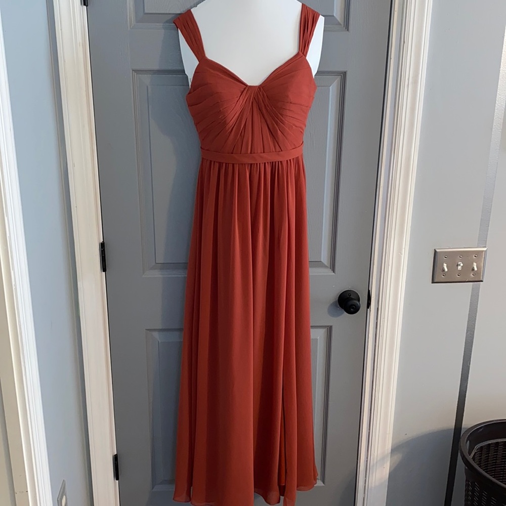 Rustic/Burnt Orange Azazie Bridesmaid Dress